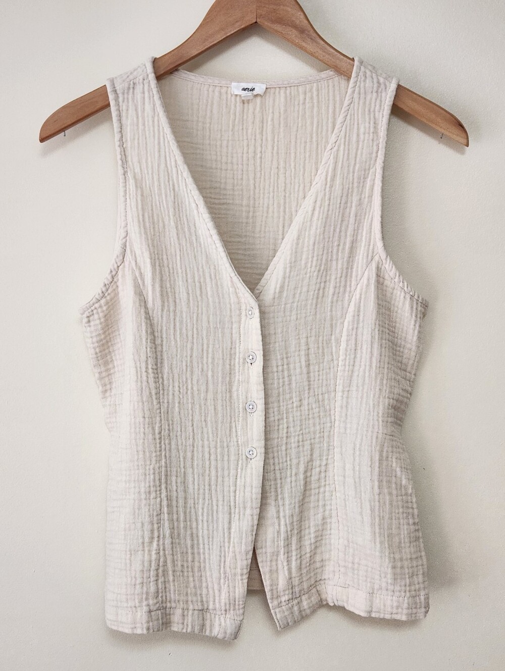 Aerie Cotton Gauze Day-Off Vest - XS